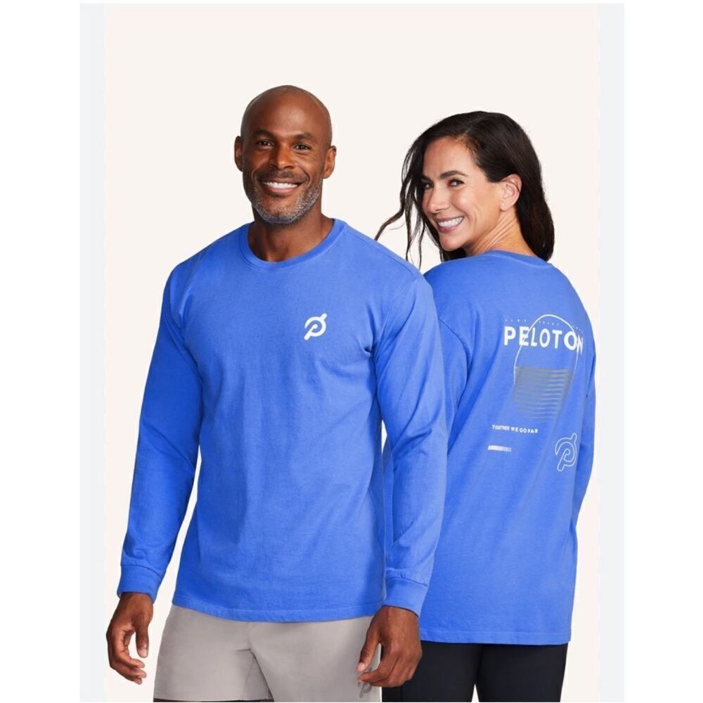 Peloton Venice Cycling Logo Graphic Long Sleeve Crewneck T-Shirt Unisex Size M
